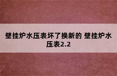 壁挂炉水压表坏了换新的 壁挂炉水压表2.2